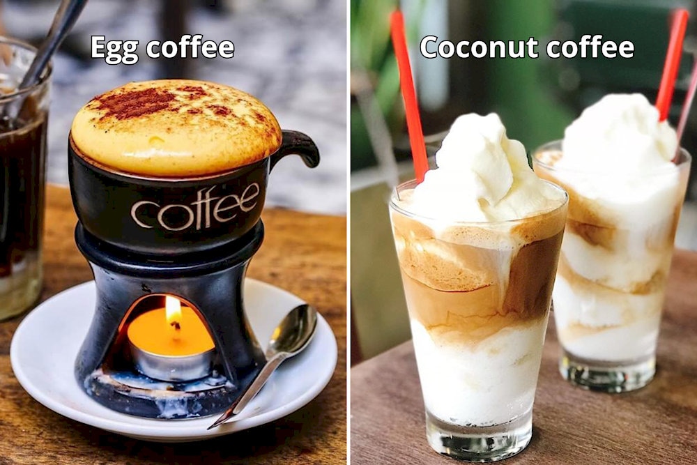 Egg coffee and coconut coffee are two standout beverages in Vietnam